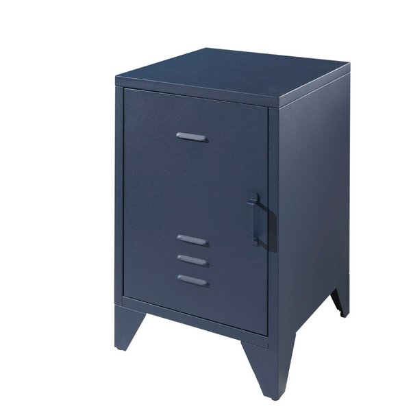 Bronxx Metal Bedside Table Matte Blue Denim - Jellybean 