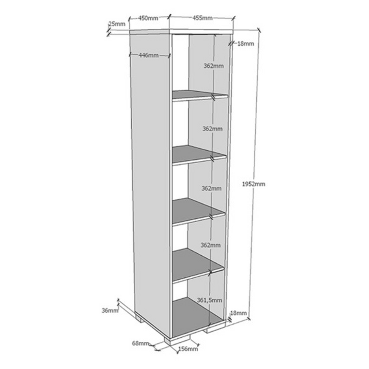 Vipack - London Bookcase - White - Jellybean 
