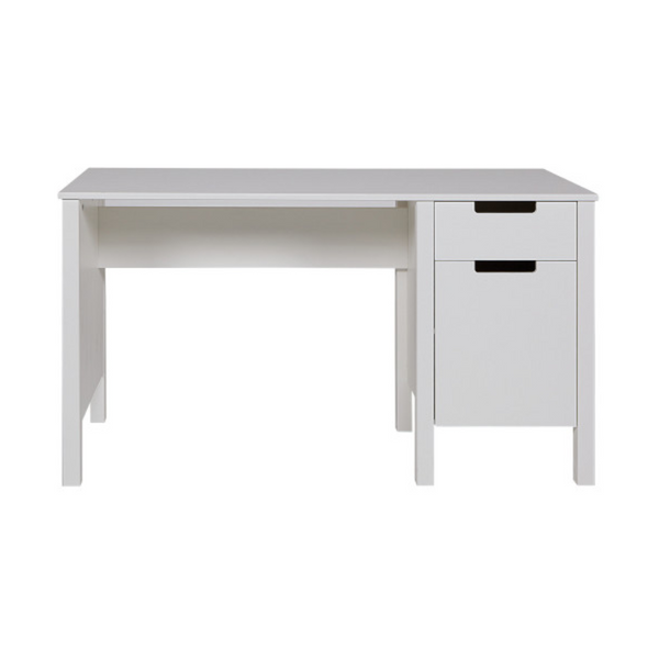 White Study Desk with Storage - Jade - Jellybean 