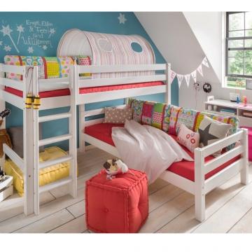 Infans - L Shaped Bunk Bed - Whitewash (5894308102297)