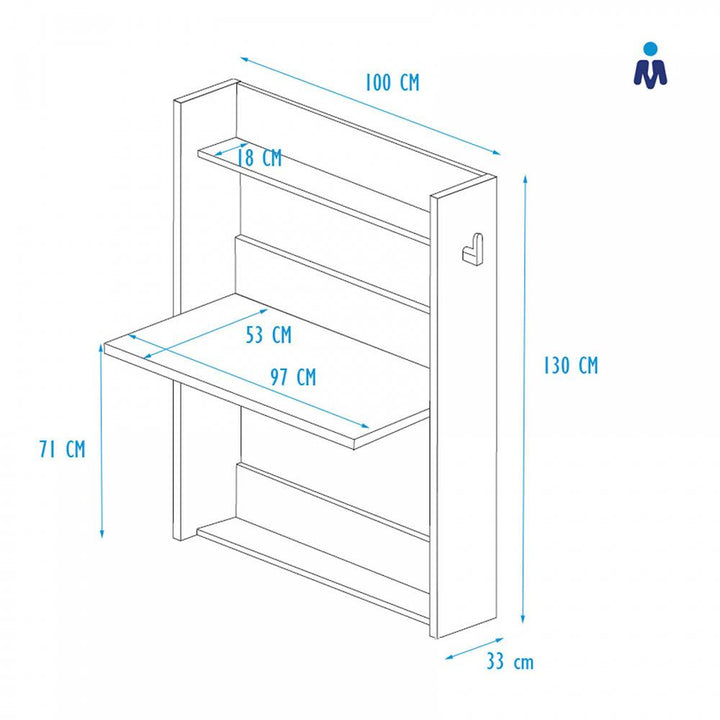 Smokey Blue Study Desk by Trasman Jules (5894304628889)