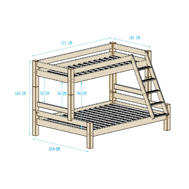 White Triple Bunk Bed in a 4ft 6 (5894315573401)
