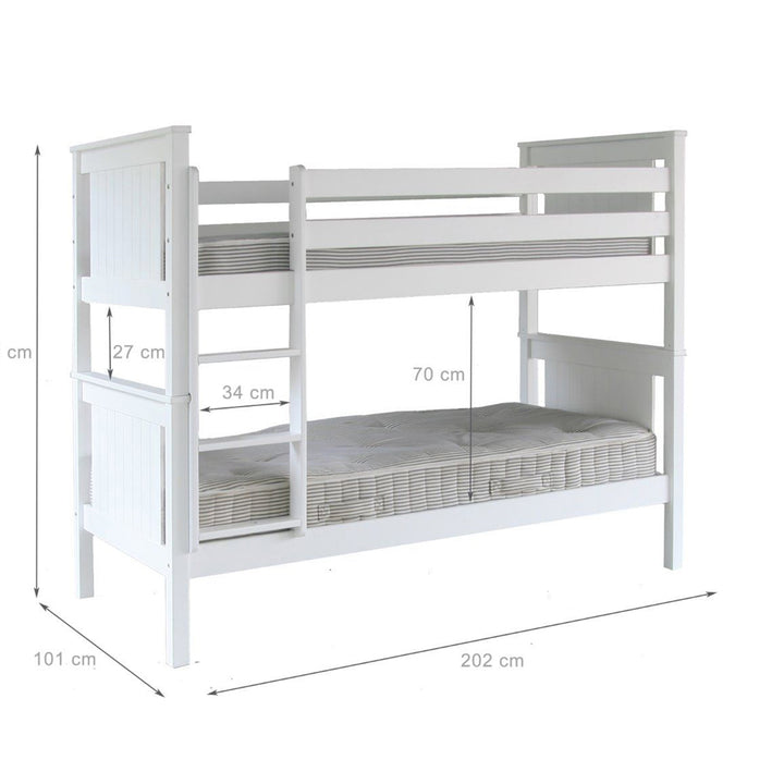 Little Folks Furniture - Classic Beech Bunk Beds - White (5894319538329)