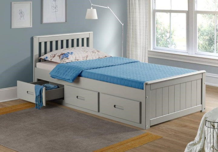 Beds Plus - Mansford Single Bed with Storage - Grey - Jellybean 