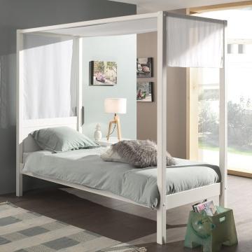 Vipack - Pino Canopy Single Bed - White (5894322061465)