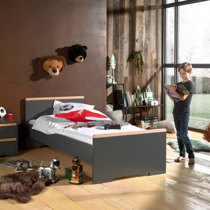 Vipack - London Single Bed - Grey - Jellybean 