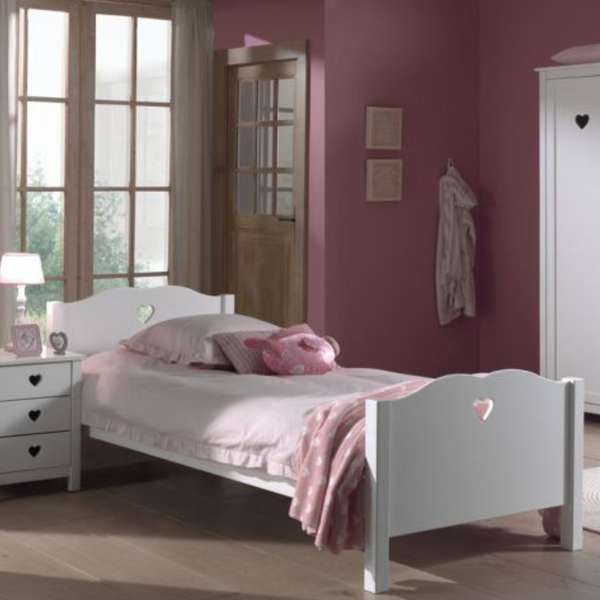 Vipack - Amori Single Bed - White - Jellybean 