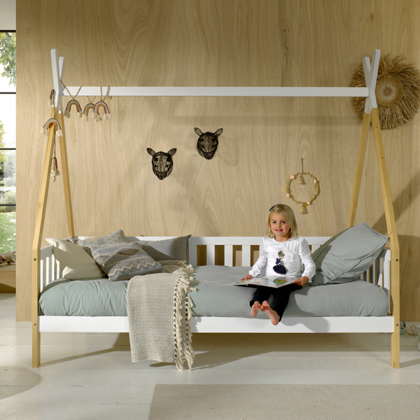 Tipi Bed 1-Person Cot / Sofa Bed with Gate - Early October Delivery - Jellybean 