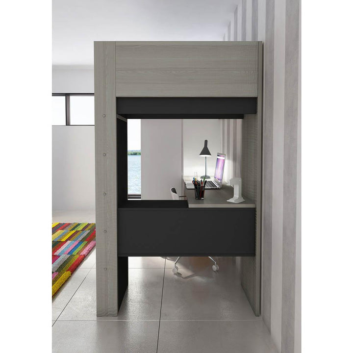 Trasman - Studio Highsleeper With Wardrobe And Desk - Charcoal (5945504661657)