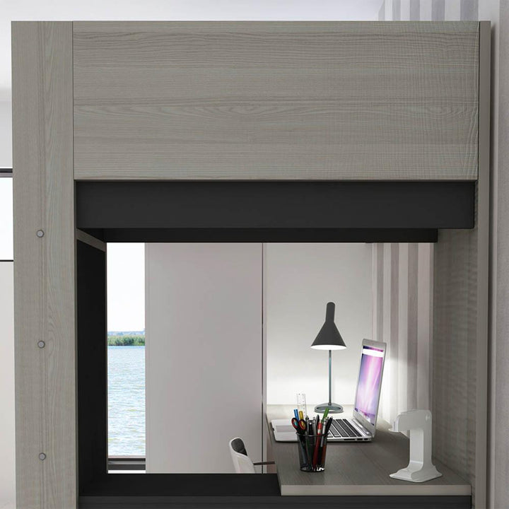 Trasman - Studio Highsleeper With Wardrobe And Desk - Charcoal (5945504661657)