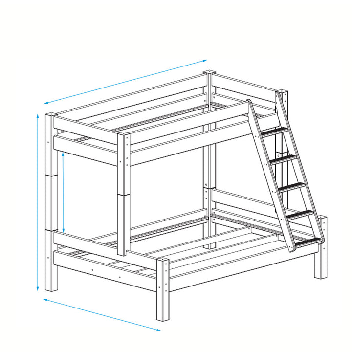 White Triple Bunk Bed in a 4ft Double Bed (5894315606169)