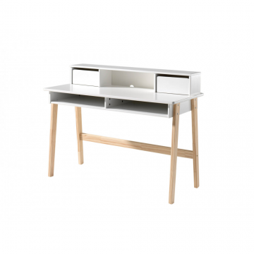 White Desk with Top Cabinet - Vipack Kiddy (5894317342873)